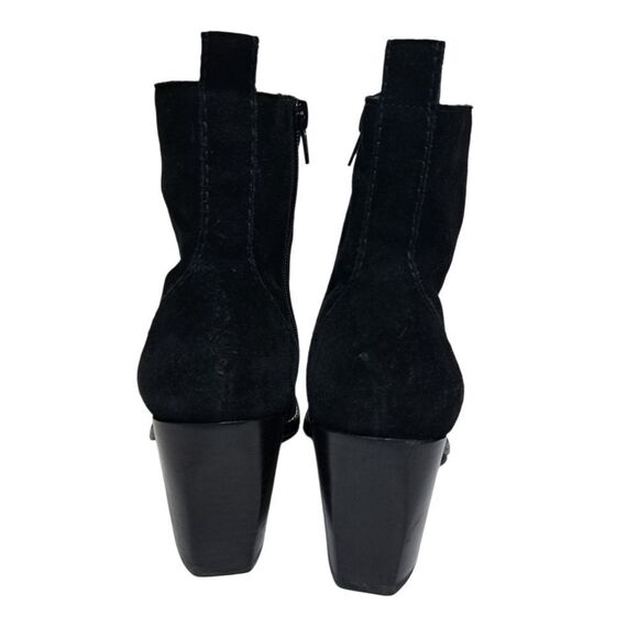 Bernardo Norwich Leather Suede Western Goth Ankle Boots Black Size 7 - Picture 9 of 13